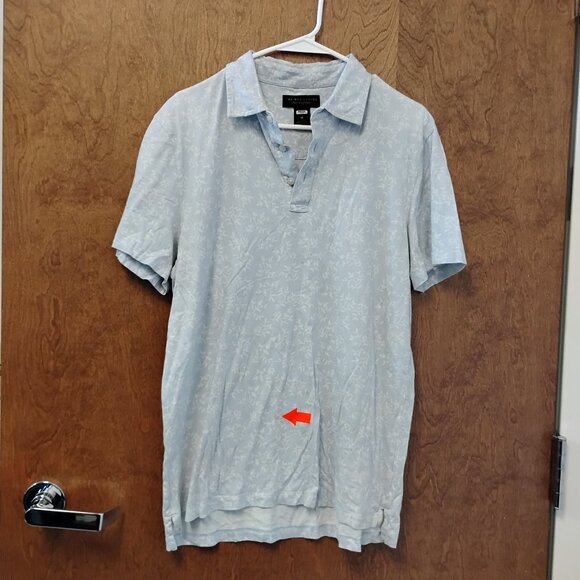 The Mens Store Light Blue Floral Print Short Sleeve Polo - Picture 2 of 4